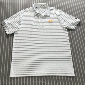 UCLA BRUINS UNDER ARMOUR POLO SHIRT MEN'S Large LOOSE HEATGEAR
